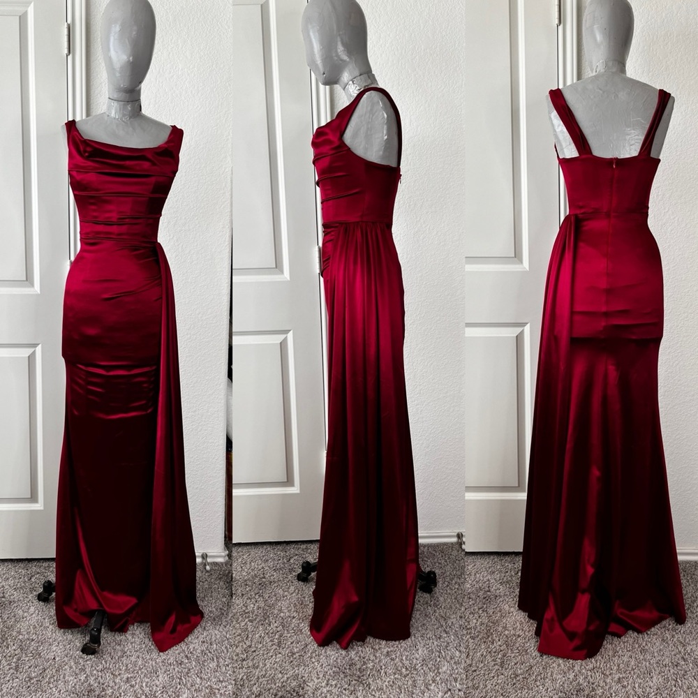 House of CB Red Satin Maxi Dress